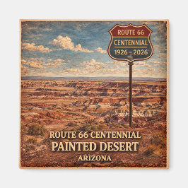 Route 66 Centennial Målade Öken-ikon Magnet