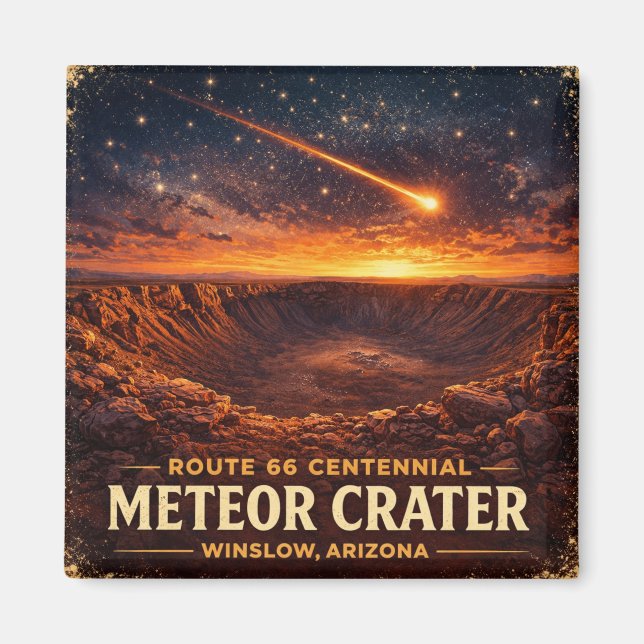 Route 66 Centennial Meteor Krater Celestial Magnet (Framsidan)