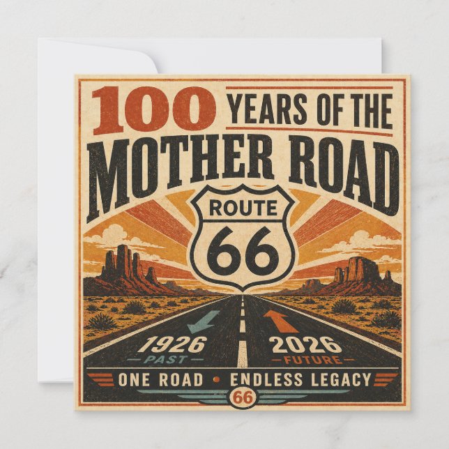 Route 66 Centennial Mother Road Pappersvaror Art (Framsida)