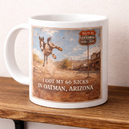 Route 66 Centennial Oatman Åsna Konstverk Jumbo Mugg