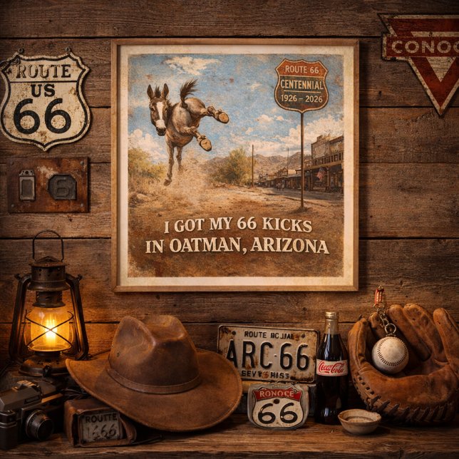 Route 66 Centennial Oatman Donkey Travel Art Poster (Skapare uppladdad)