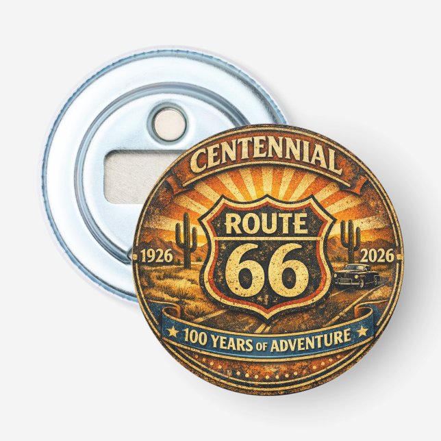 Route 66 Centennial Retro Barvaror Flasköppnare (Framsidan)