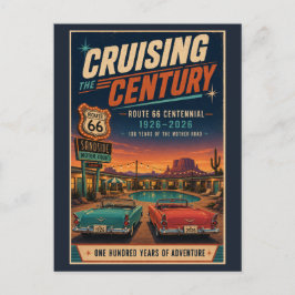 Route 66 Centennial Retro Motel Poolside Vykort