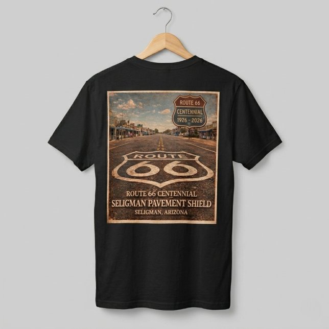Route 66 Centennial Seligman Beläggningskläder T Shirt (Skapare uppladdad)