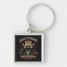 Route 66 Centennial- souvenir Fyrkantig Silverfärgad Nyckelring