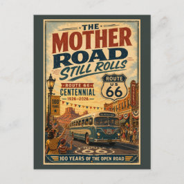 Route 66 Centennial Vintage Bussparad Helg Vykort
