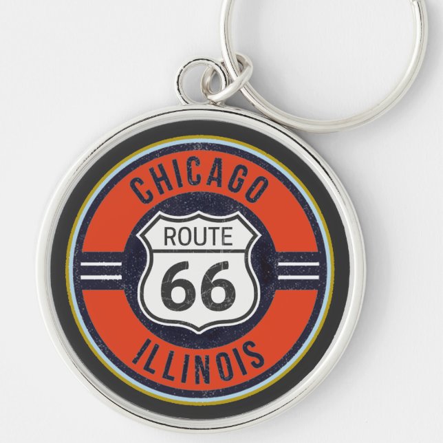 ROUTE 66 CHICAGO - Nyckelring av lyxid (Framsidan)