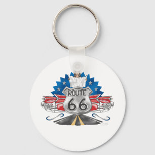 Route 66 Cowgirl Keychain Nyckelring