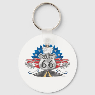 Route 66 Cowgirl Keychain Nyckelring