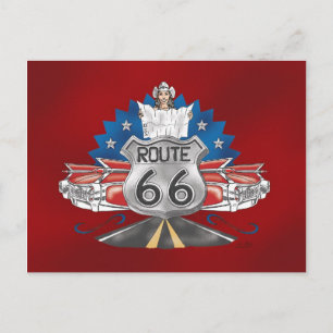Route 66 Cowgirl-vykort Vykort