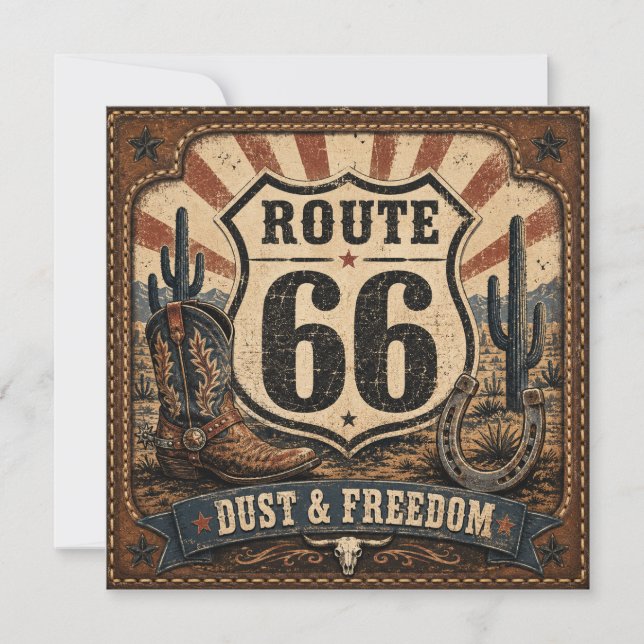 Route 66 Damm Frihet Soluppgång Pappersvaror (Framsida)