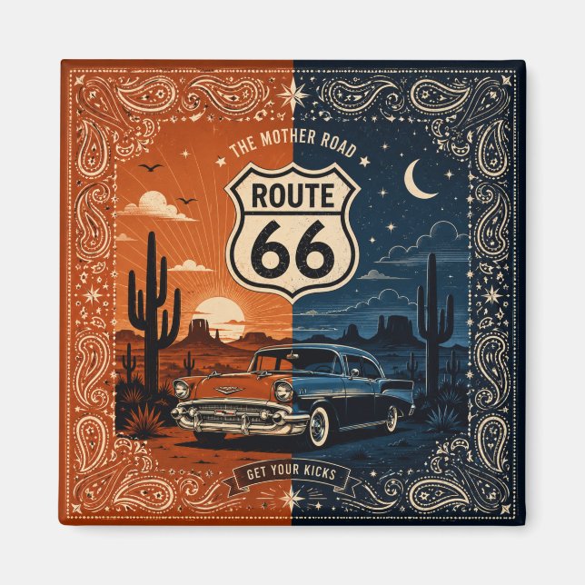 Route 66 Desert Bar Room-stil Magnet (Framsidan)