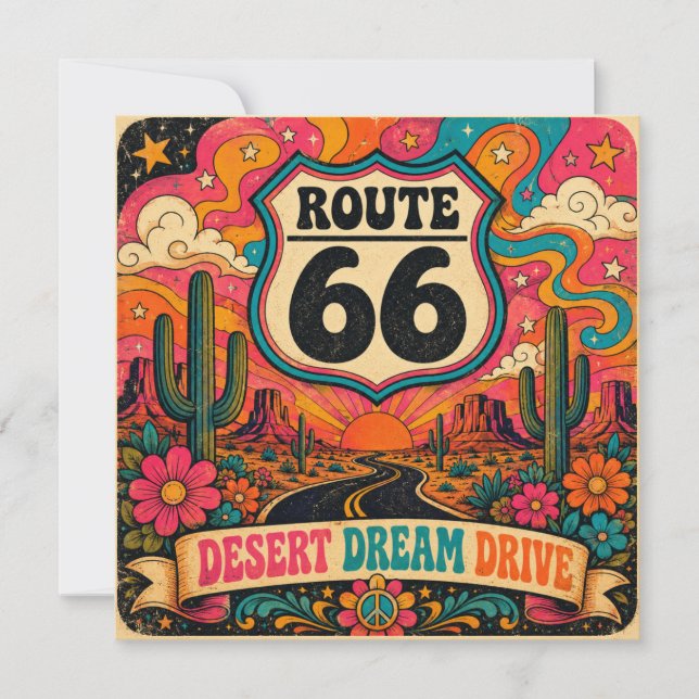 Route 66 Desert Dream Drive Groovy Retro  (Framsida)