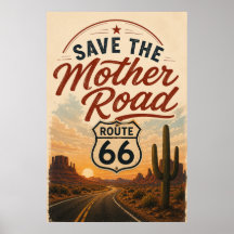 Route 66 Desert Heritage Bevarandeaffisch Konst