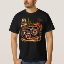 Route 66 Desert Rat Rod Vintage Hot Rod Herr T-Shi