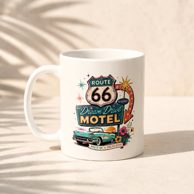 Route 66 Drömfärd Morgonresestämning Kaffemugg (Skapare uppladdad)
