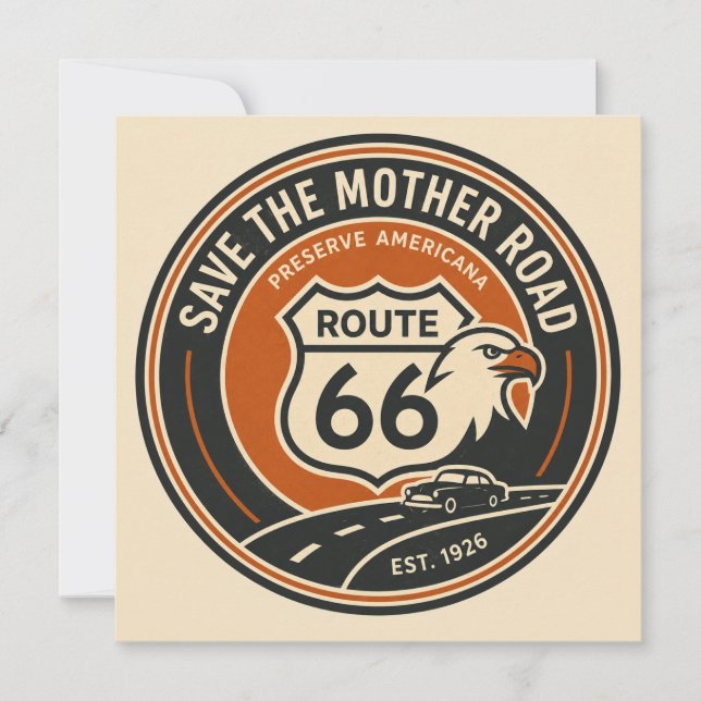 Route 66 Eagle Road-märke Kort (Framsida)