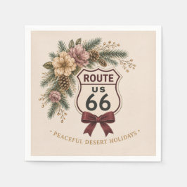 Route 66 Fridfull Semester i Öknen Retro Blommor Pappersservett