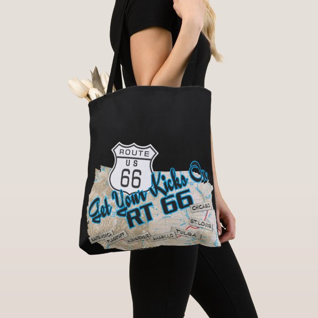 route 66 get your kicks tote tygkasse (Närbild)