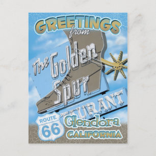 Route 66 Hälsning Glendora California Postcard Vykort