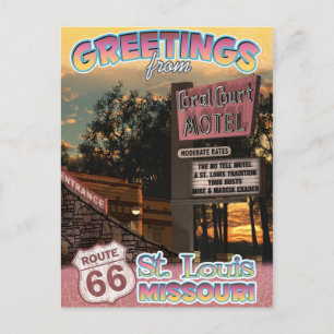 Route 66 Hälsning St Louis Missouri Postcard Vykort