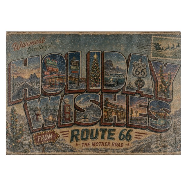 Route 66 Holiday Wishes Kökskonst (Framsidan)