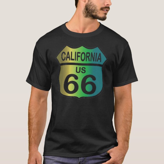 Route 66 i California tri-färg-skjorta T Shirt (Framsida)