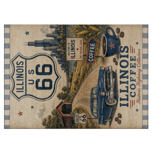 Route 66 Illinois Kaffe Prairie Köksdekor (Framsidan)