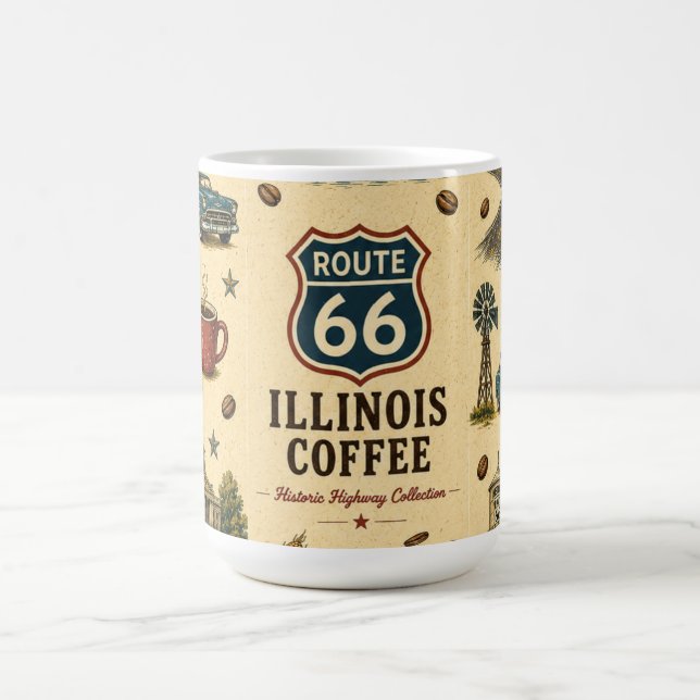 Route 66 Illinois Morning Roast Minnen Kaffemugg (Center)