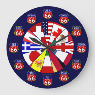Route 66 Internationell Clock Stor Klocka