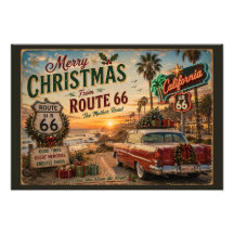 Route 66 Kalifornien jul väggkonst