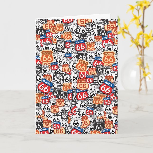 Route 66-kort kort (Gul blomma)