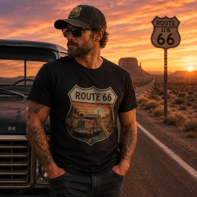 Route 66 Lastbilschaufför  T Shirt (Skapare uppladdad)