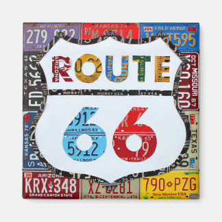 Route 66 License Plate Art by Design Turnpike Magnet