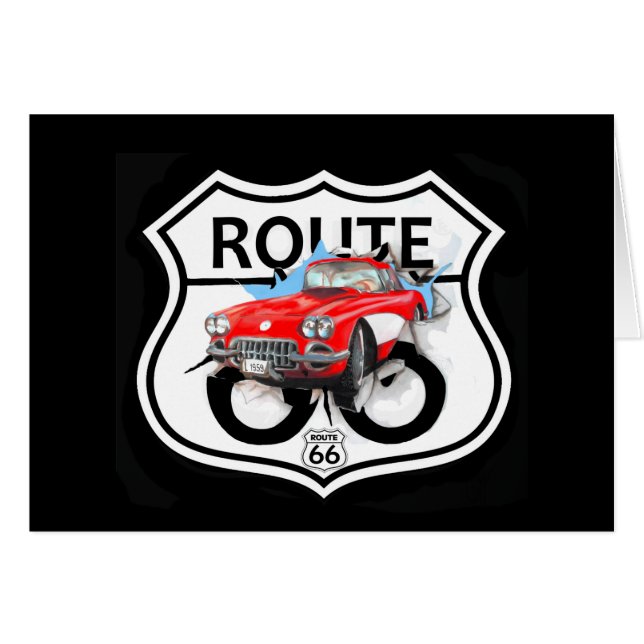 Route 66 life style  love the freedom hälsningskort (Framsidan Horizontal)