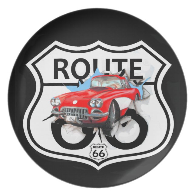 Route 66 life style  love the freedom tallrik (Framsidan)