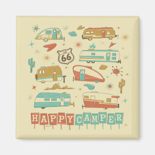 Route 66 Lycklig Camper Magnet