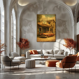 Route 66-minnen — Chicago Roadside Americana Poster