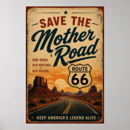 route 66 Moder Vägen Öken Americana Legacy Konsten Poster