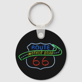 Route 66, Mor Road, Neon Sign Nyckelring
