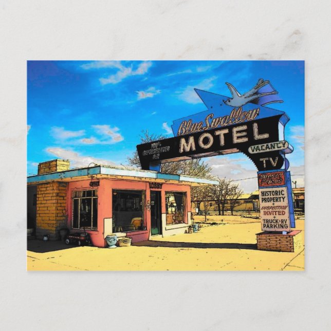 Route 66 motel-vykort - anpassat vykort (Framsida)