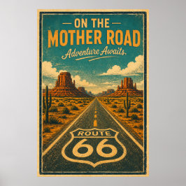 Route 66 Mother Road Äventyrs Väggkonst
