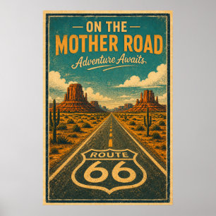 Route 66 Mother Road Äventyrs Väggkonst