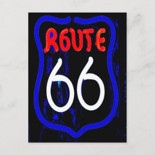 Route 66 Neon Sign från Berwyn Il. Vykort