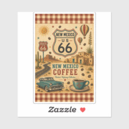 Route 66 New Mexico Kaffe Öken Resa Vibe Klistermärken