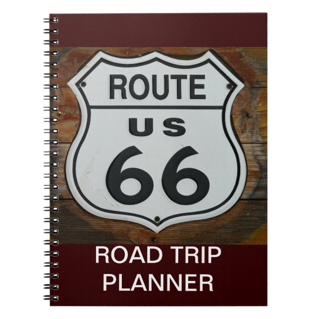 Route 66 Notebook Anteckningsbok Med Spiral (Framsidan)