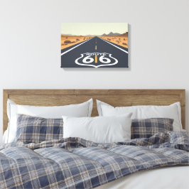Route 66 Ökenväg Vintage Resekonst Canvastryck