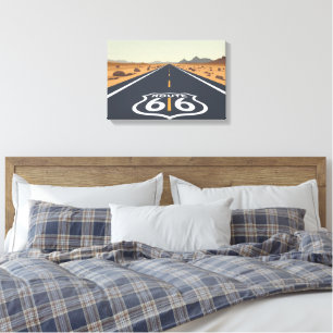 Route 66 Ökenväg Vintage Resekonst Canvastryck