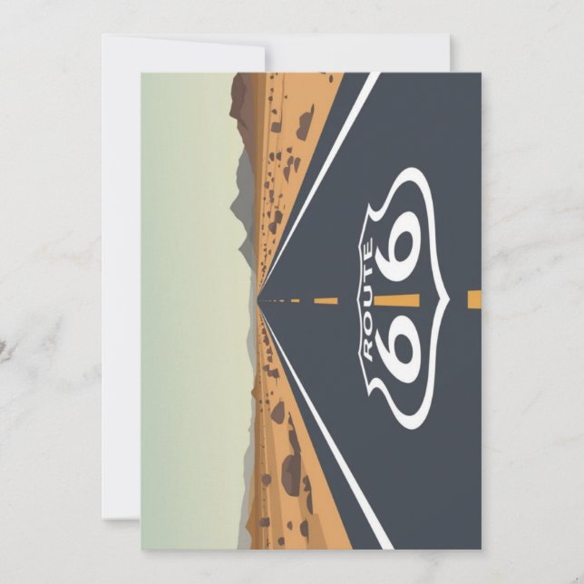 Route 66 Ökenväg Vintage Resekonst Julkort (Framsida)