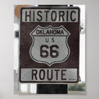 Route 66 Oklahoma-skylt Poster